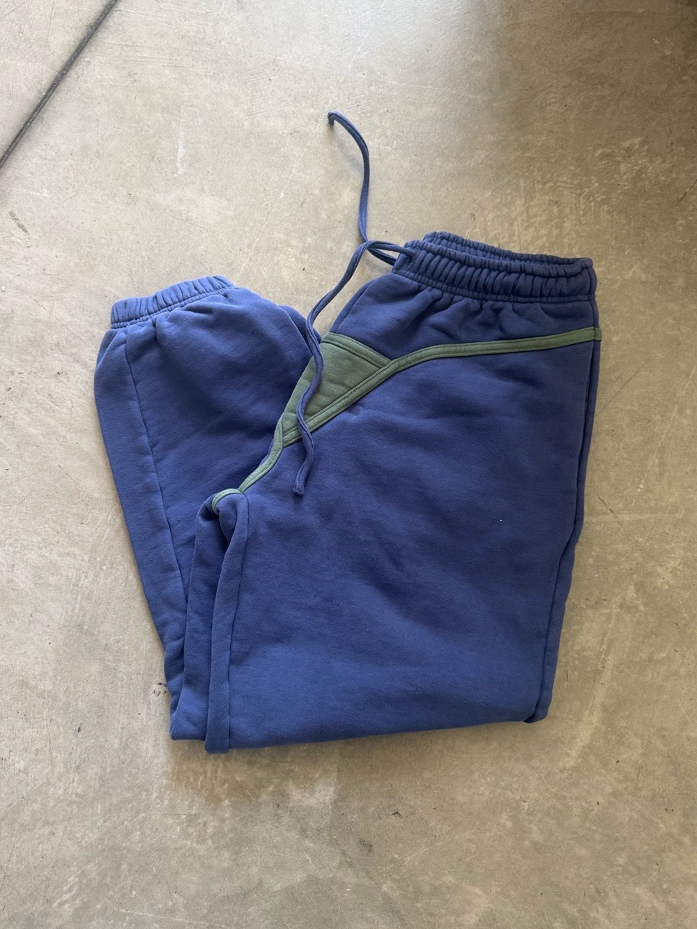 Fashion Brand Company Navy Jogger Pants with Olive Trim